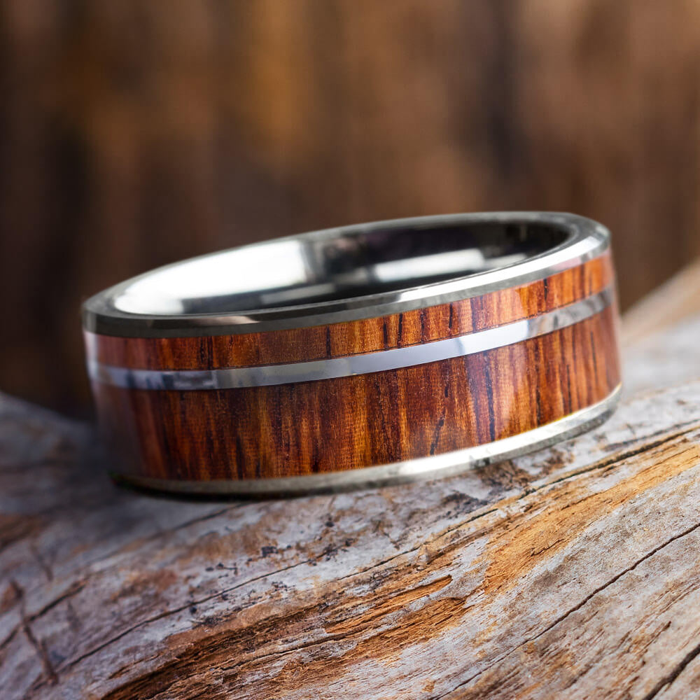 Honduran Rosewood Wedding Band for Musician