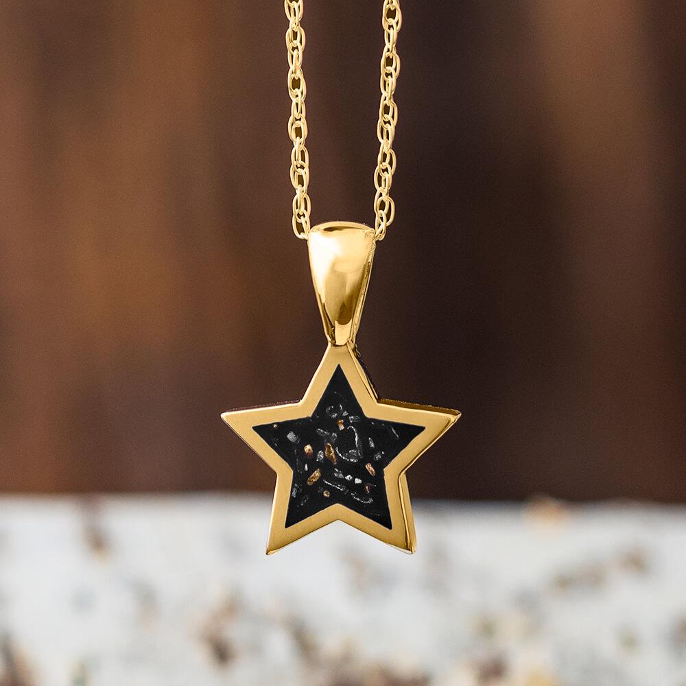 Yellow Gold Stardust Star Necklace