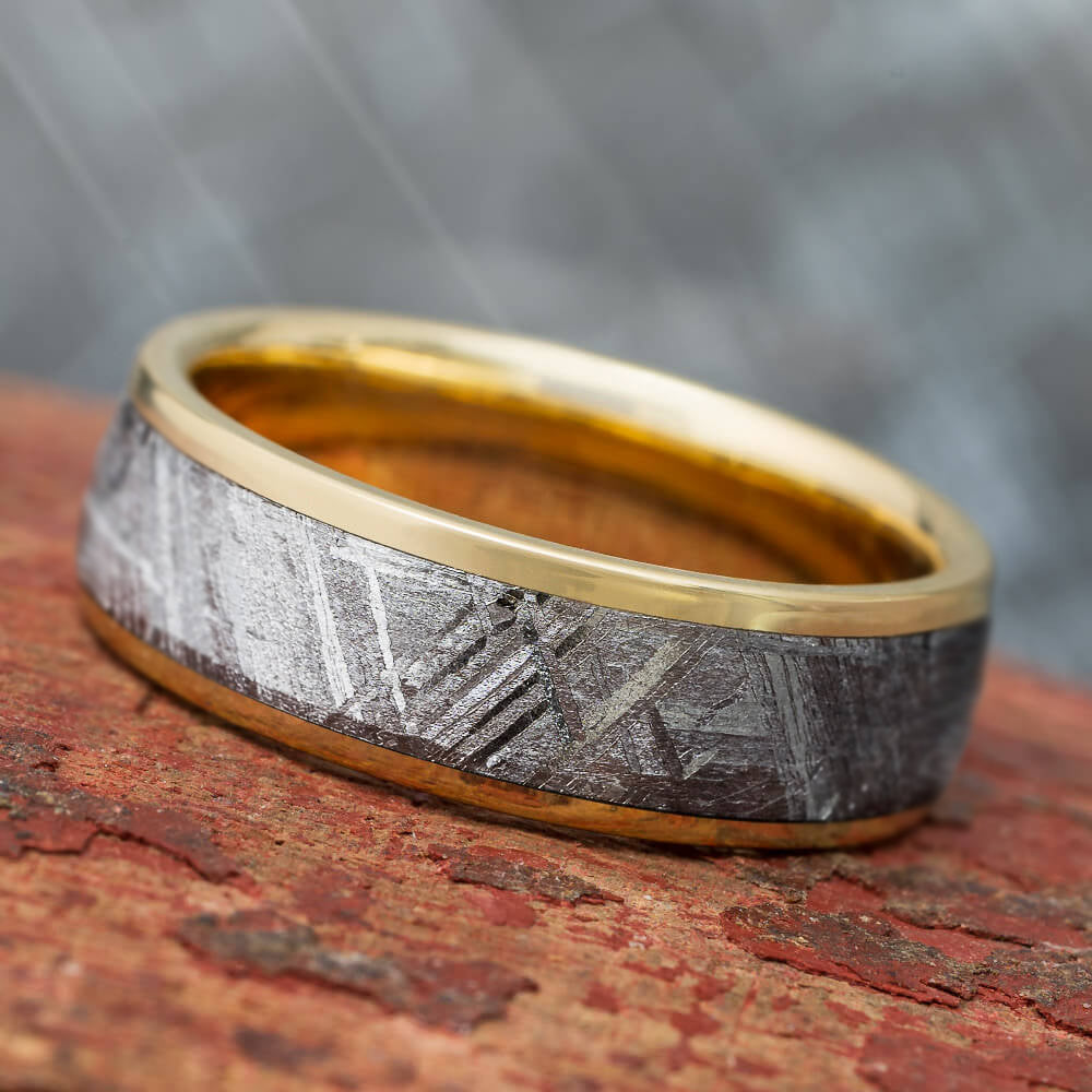 Solid Gold Ring With Meteorite