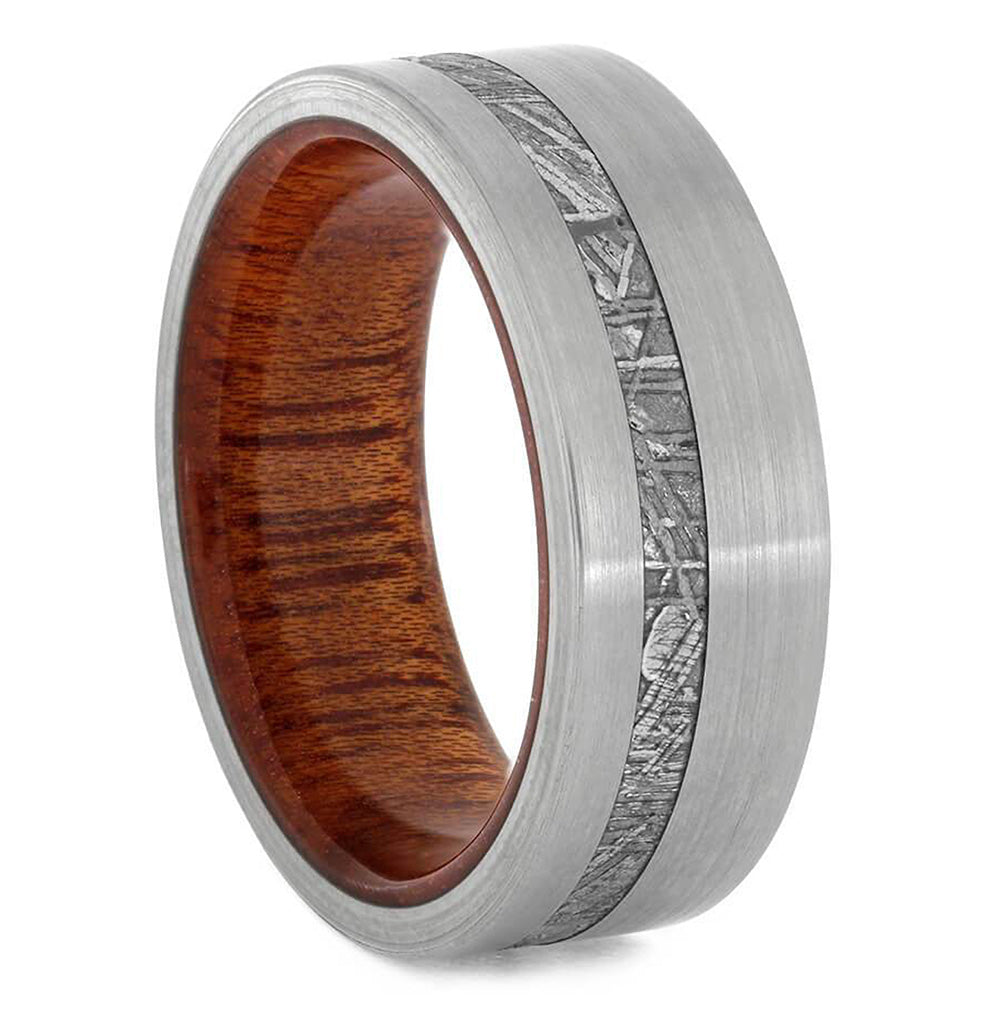 Wood & Meteorite Men's Wedding Band - Jewelry by Johan