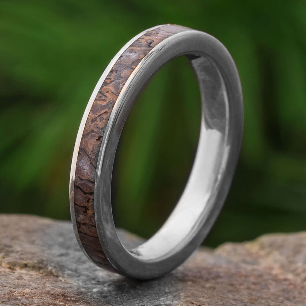 Plus Size Dinosaur Bone Wedding Band