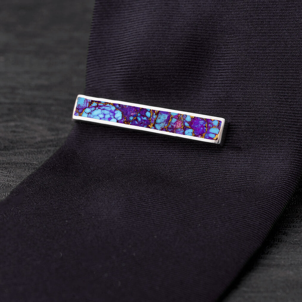 Lava Mosaic Turquoise Tie Clip