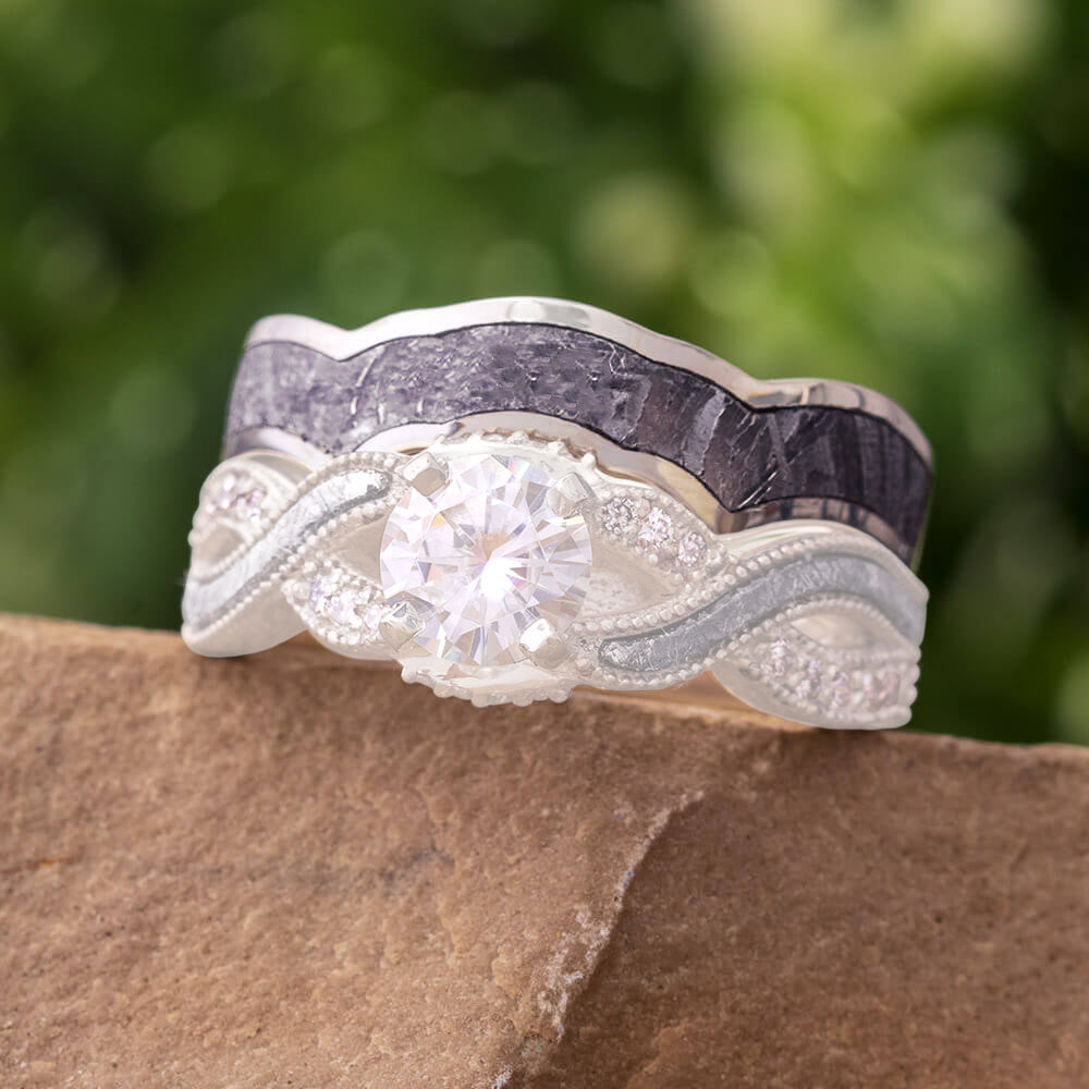 Authentic Meteorite Wedding Bands