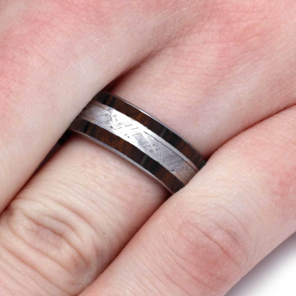 Ironwood and Meteorite Men's Wedding Band-4246 - Jewelry by Johan