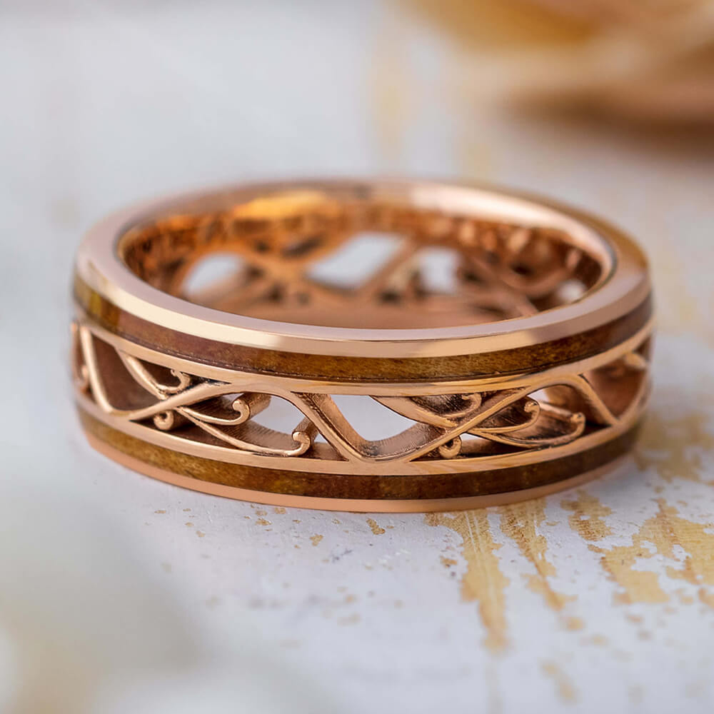 Cherry Filigree Wedding Band