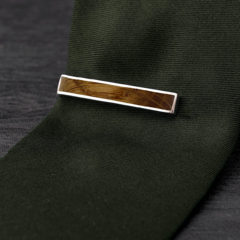 Whiskey Barrel Oak Wood Tie Clip