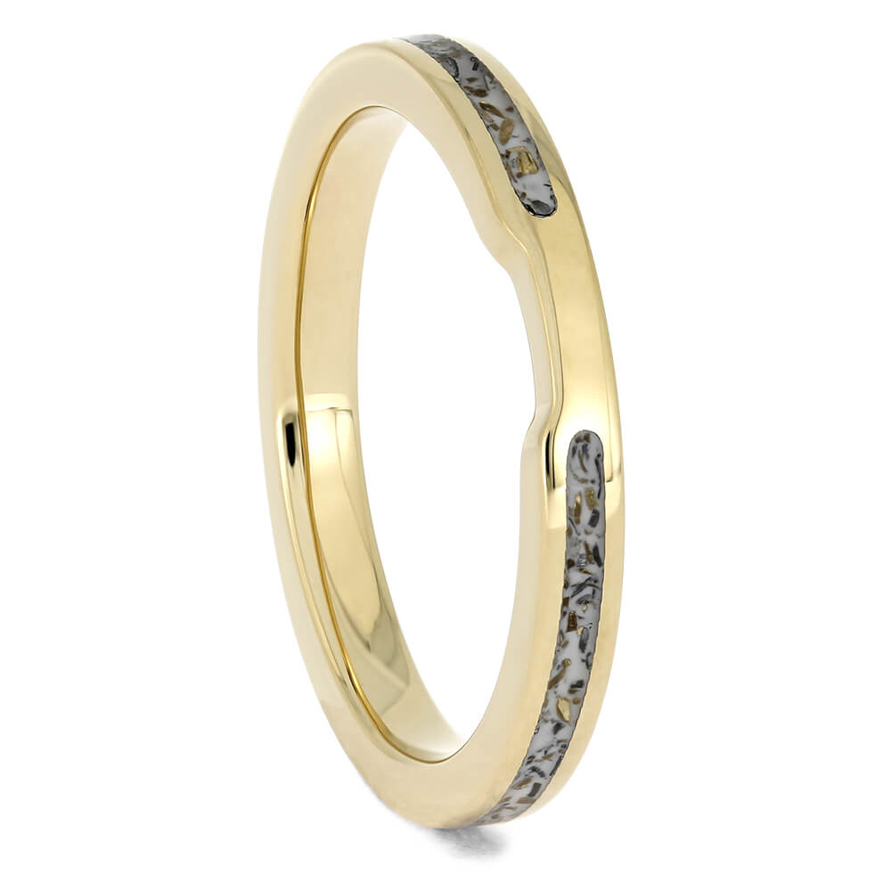 Women's Wedding Band with White Stardust™ and Yellow Gold-4560 - Jewelry by Johan