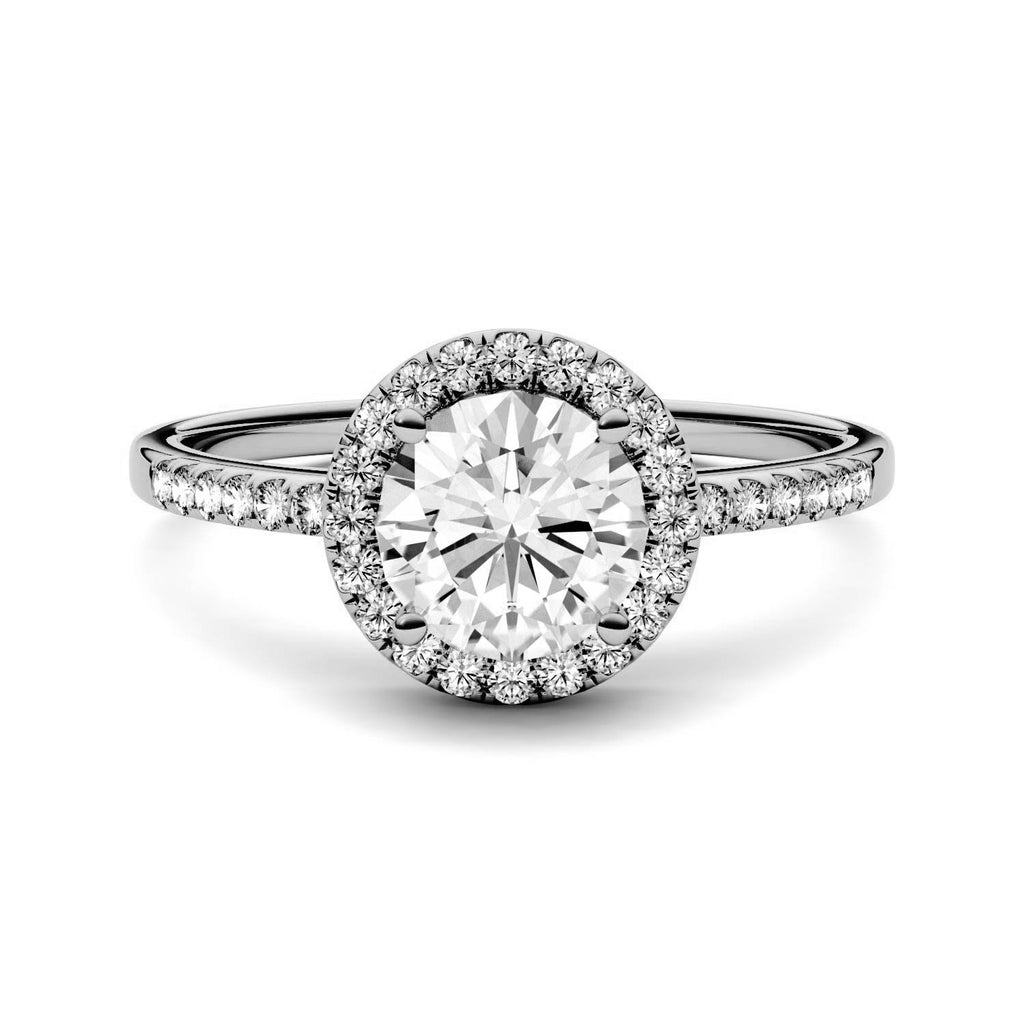 Charles & Colvard Moissanite Halo Engagement Ring - Jewelry by Johan