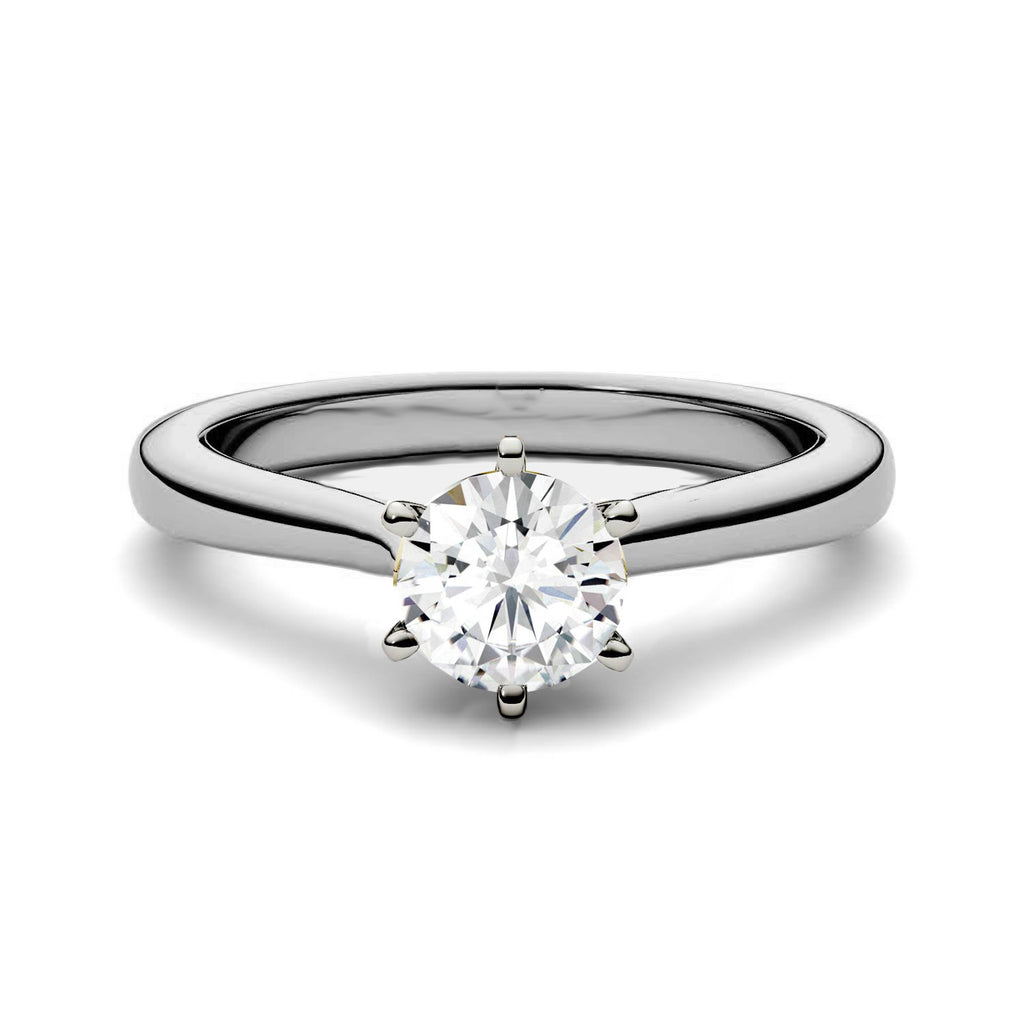 5mm Charles & Colvard Moissanite Solitaire 6-Prong Engagement Ring - Jewelry by Johan