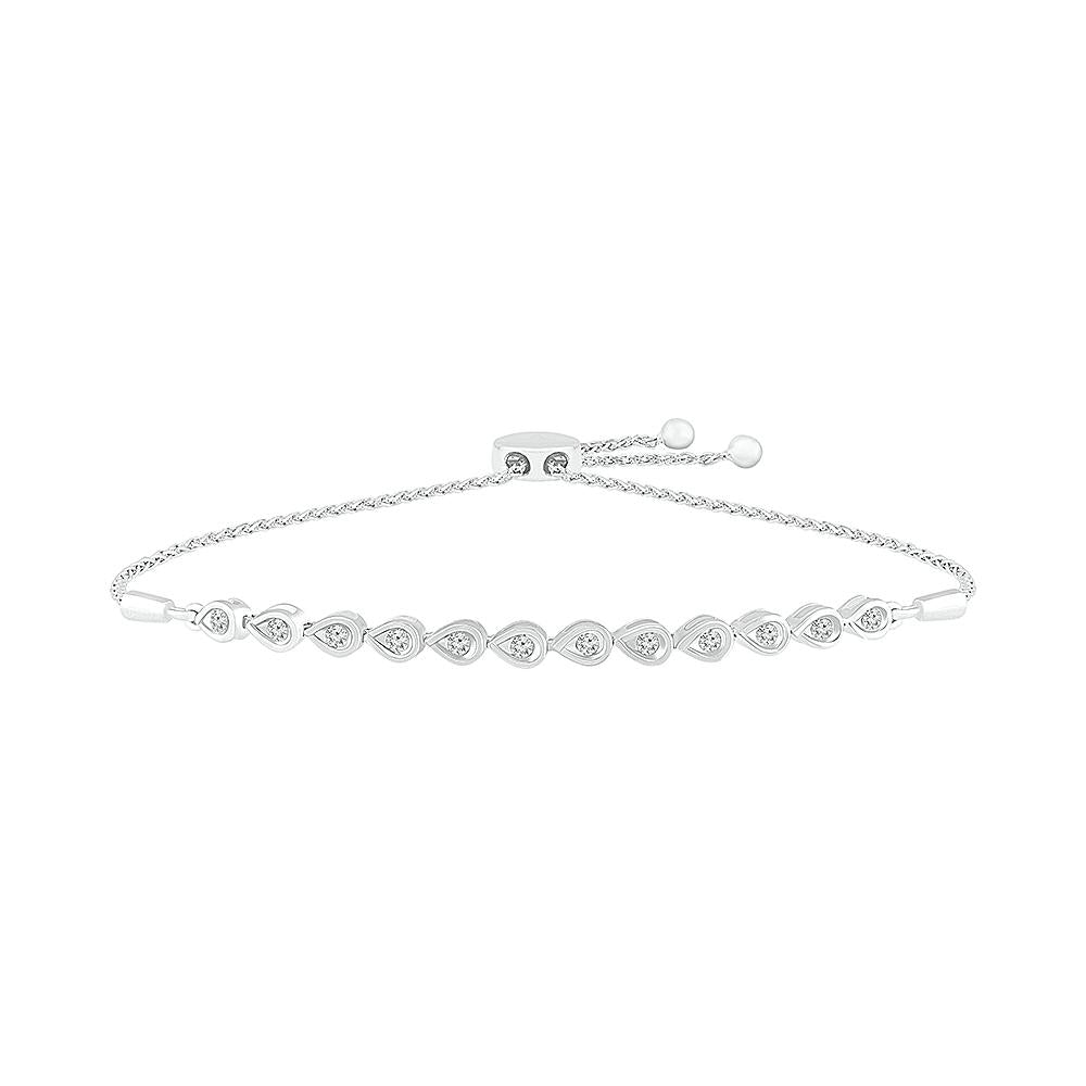 1/4 CT TW Bolo Bracelet with Round Cut Diamonds - Jewelry by Johan