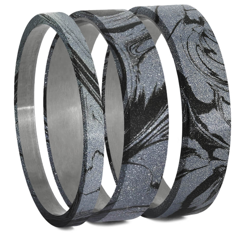 Cobaltium Mokume Gane Inlays for Interchangeable Rings, 2MM, 5MM or 6MM-INTCOMP-MOK - Jewelry by Johan