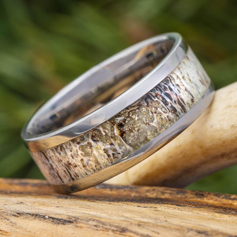 Deer Antler Wedding Band