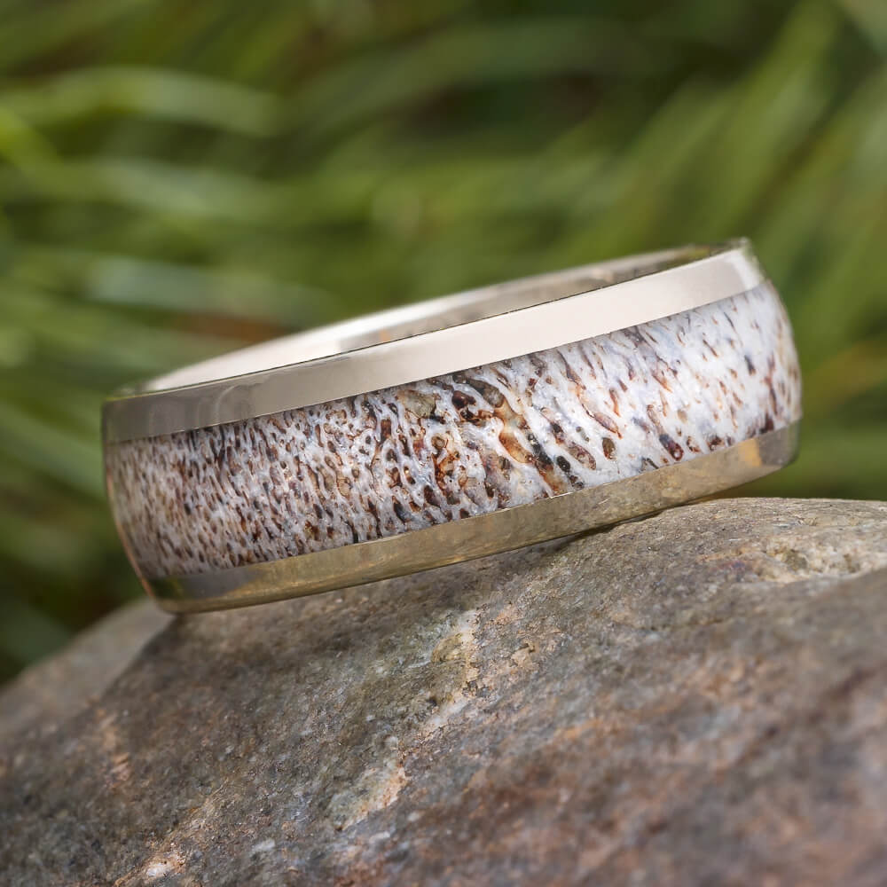 Deer Antler Wedding Band