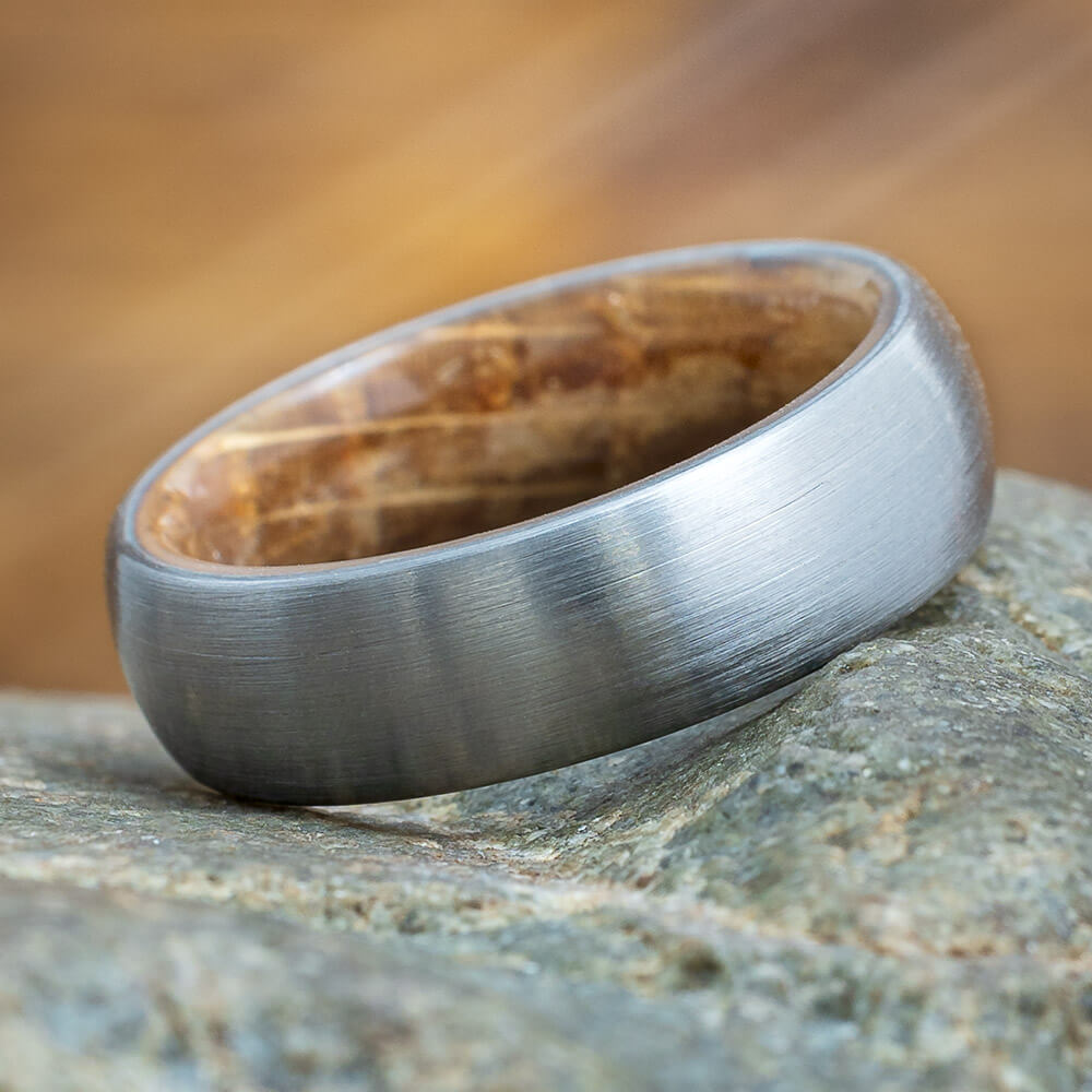 Whiskey Barrel Oak Wood Wedding Band