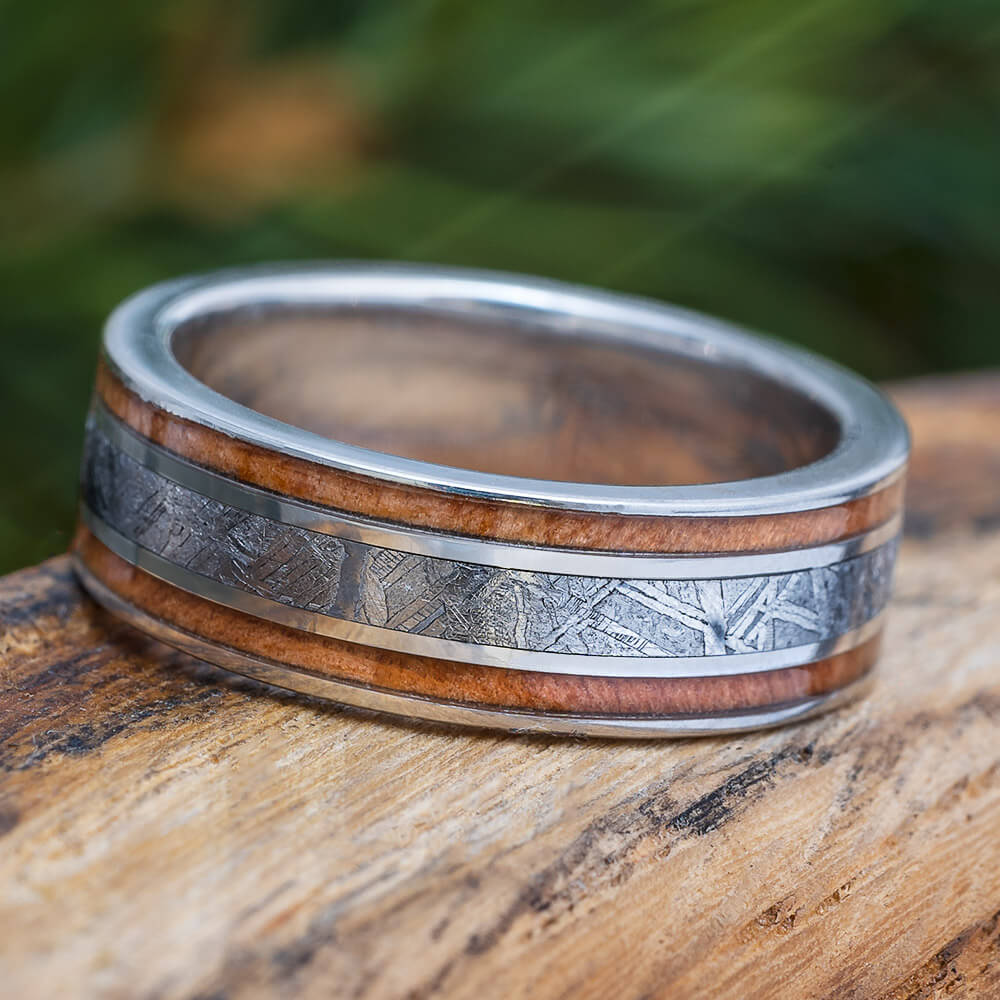 Mahogany and Meteorite Ring