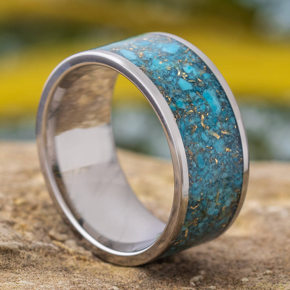 Crushed Turquoise Wedding Band