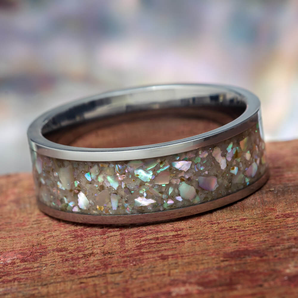 Abalone Wedding Band