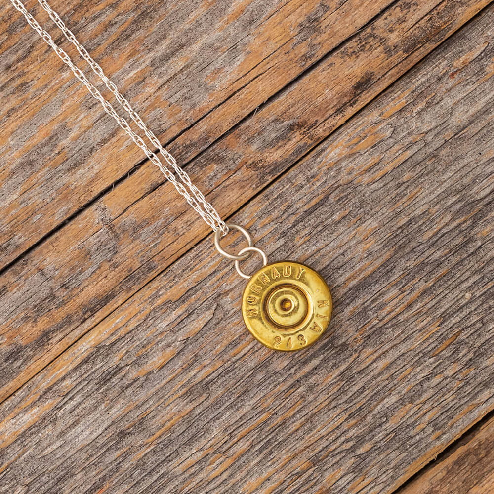 .243 Brass Casing Pendant, Bullet Jewelry-RS9636 - Jewelry by Johan