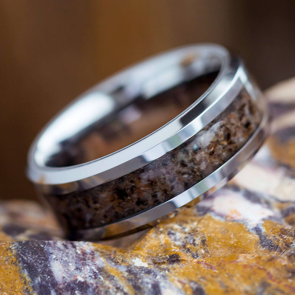 Dinosaur Bone Ring in Tungsten