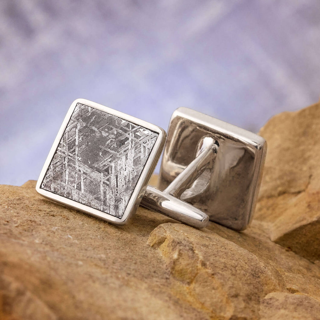 Square Meteorite Cuff Links, In Stock-SIG3055 - Jewelry by Johan