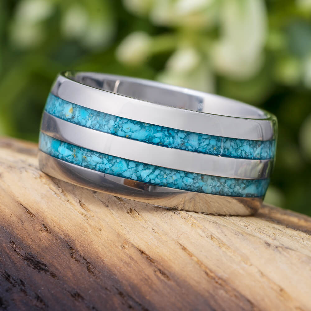 Crushed Turquoise Wedding Band