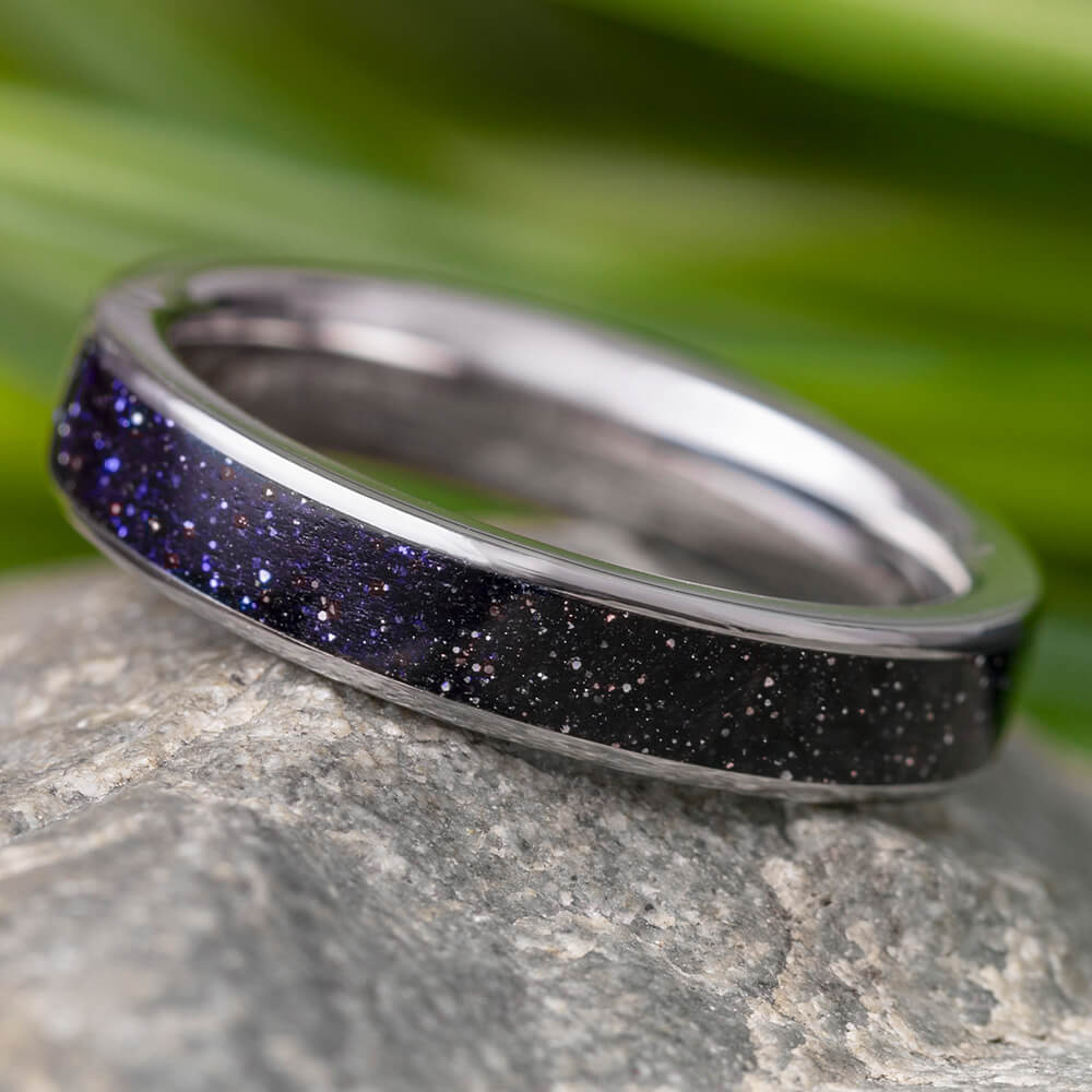 Blue Goldstone Wedding Band