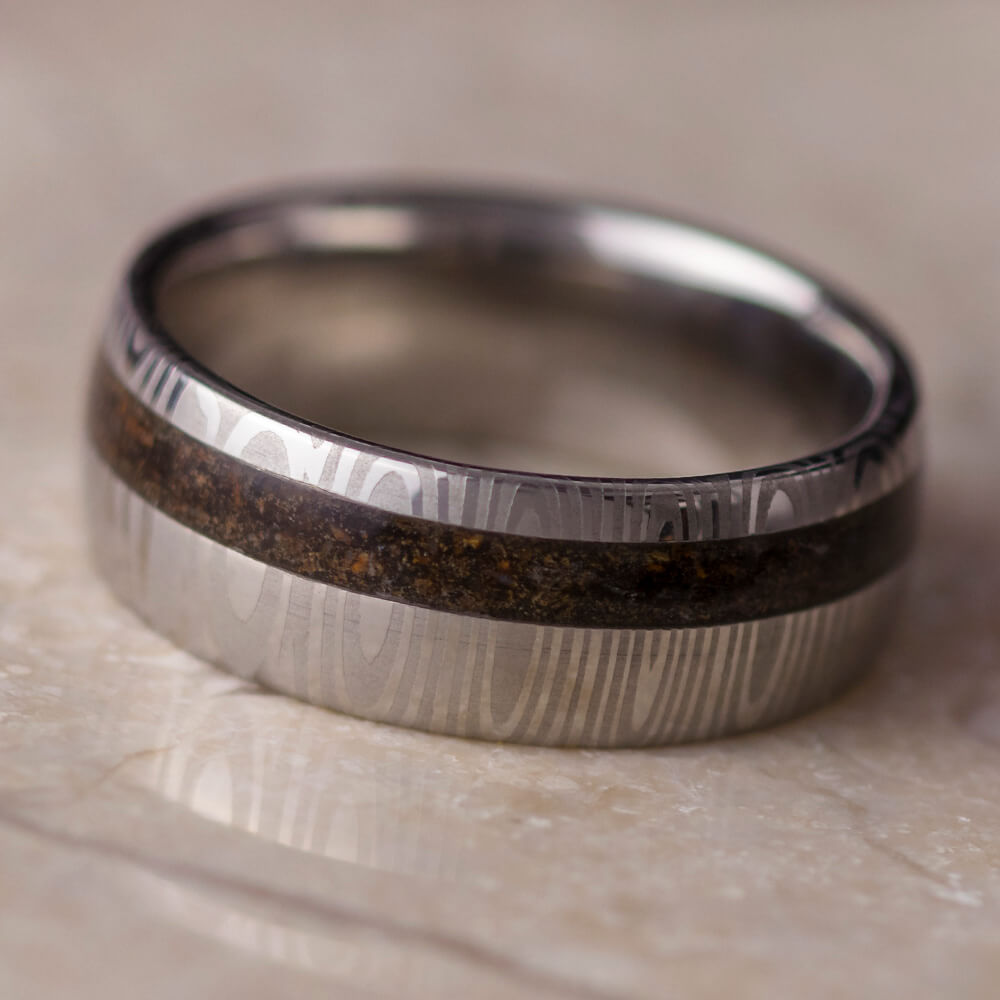 Damascus Steel Wedding Band