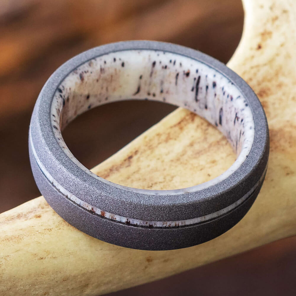 Deer Antler Wedding Band