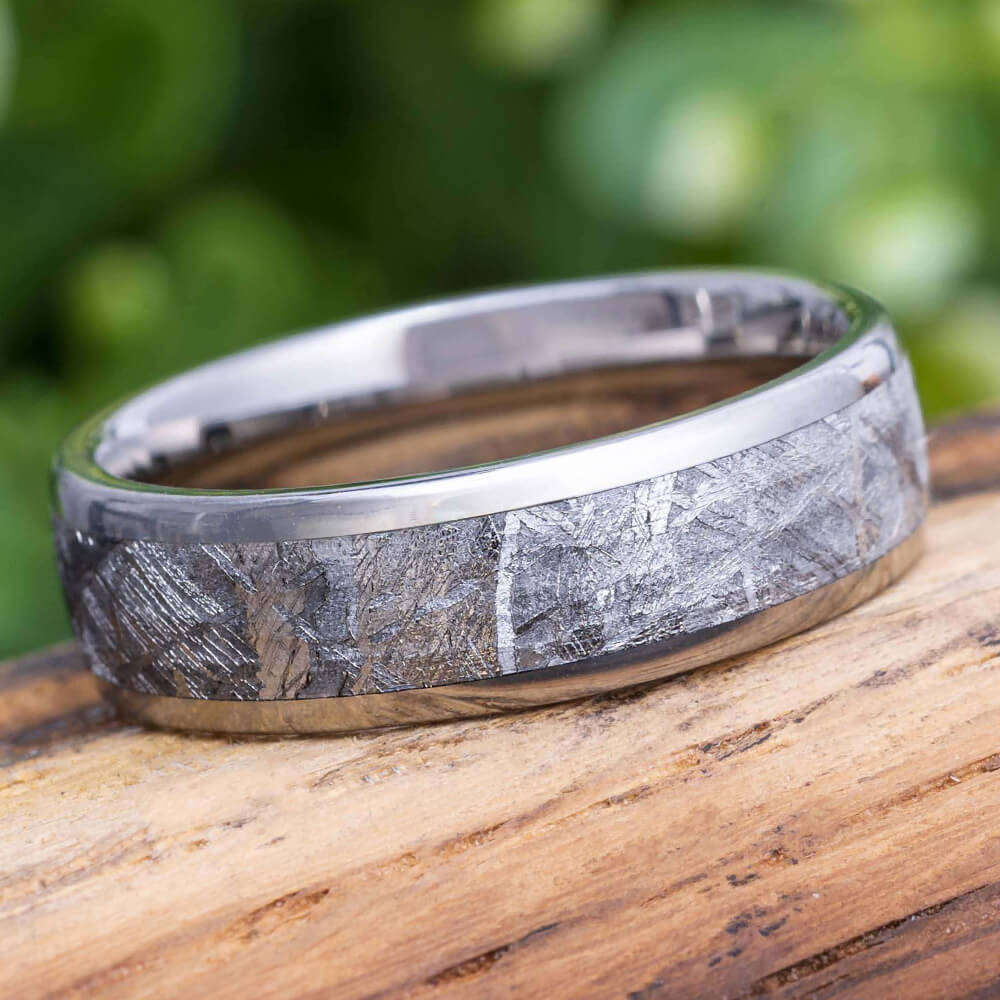 Meteorite and Titanium Wedding Band