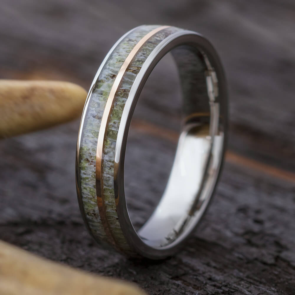 Deer Antler Wedding Band