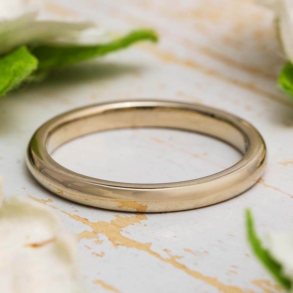 Minimalist White Gold Wedding Band