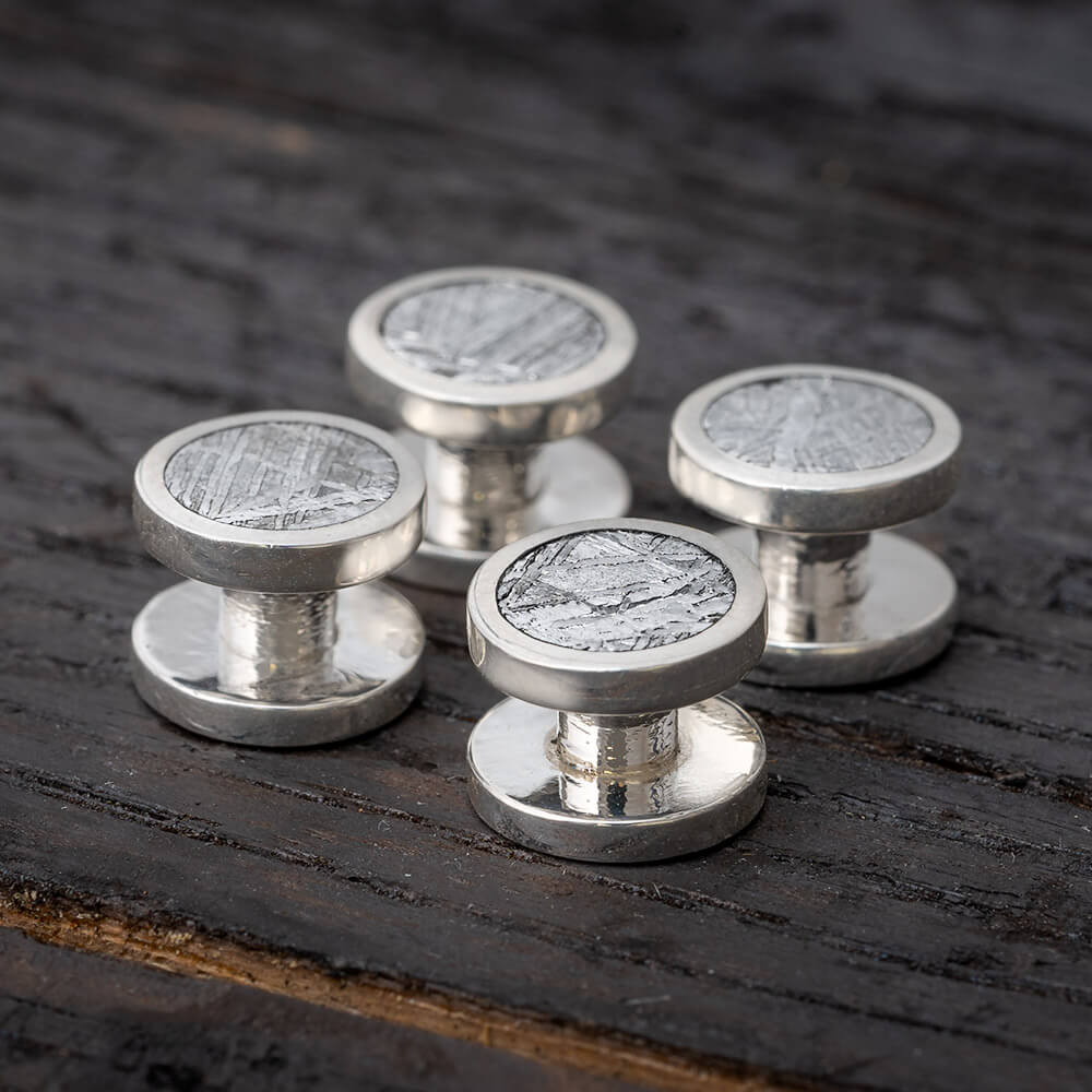 Gibeon Meteorite Shirt Studs in Sterling Silver