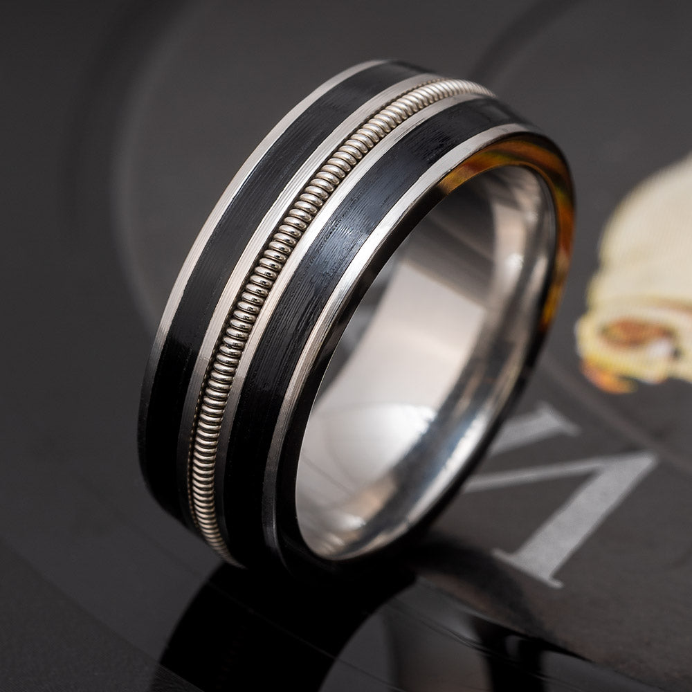 Vinyl and Guitar String Wedding Band