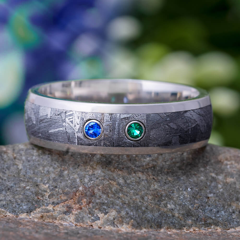 Birthstone Wedding Band in Platinum