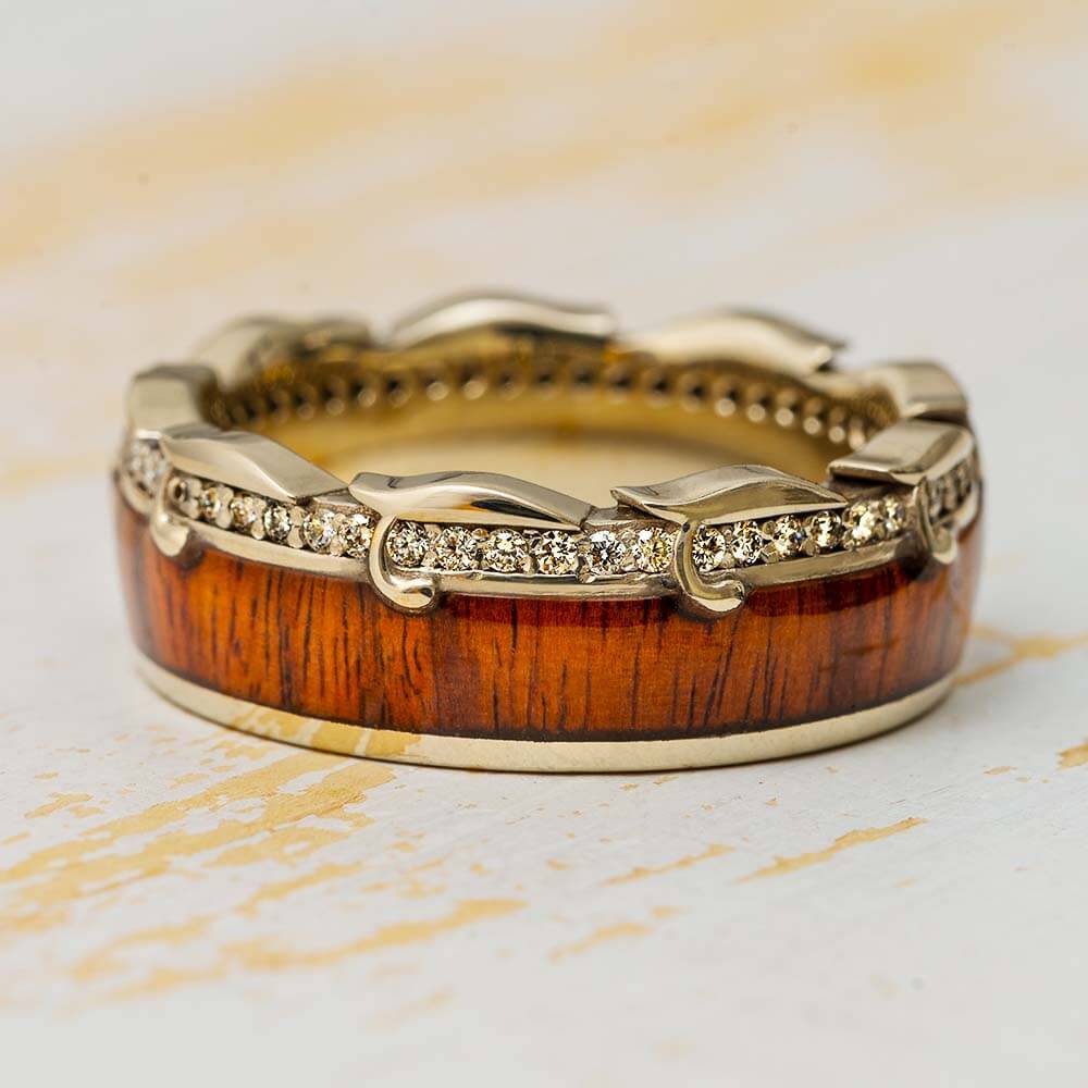 Wood Eternity Wedding Band