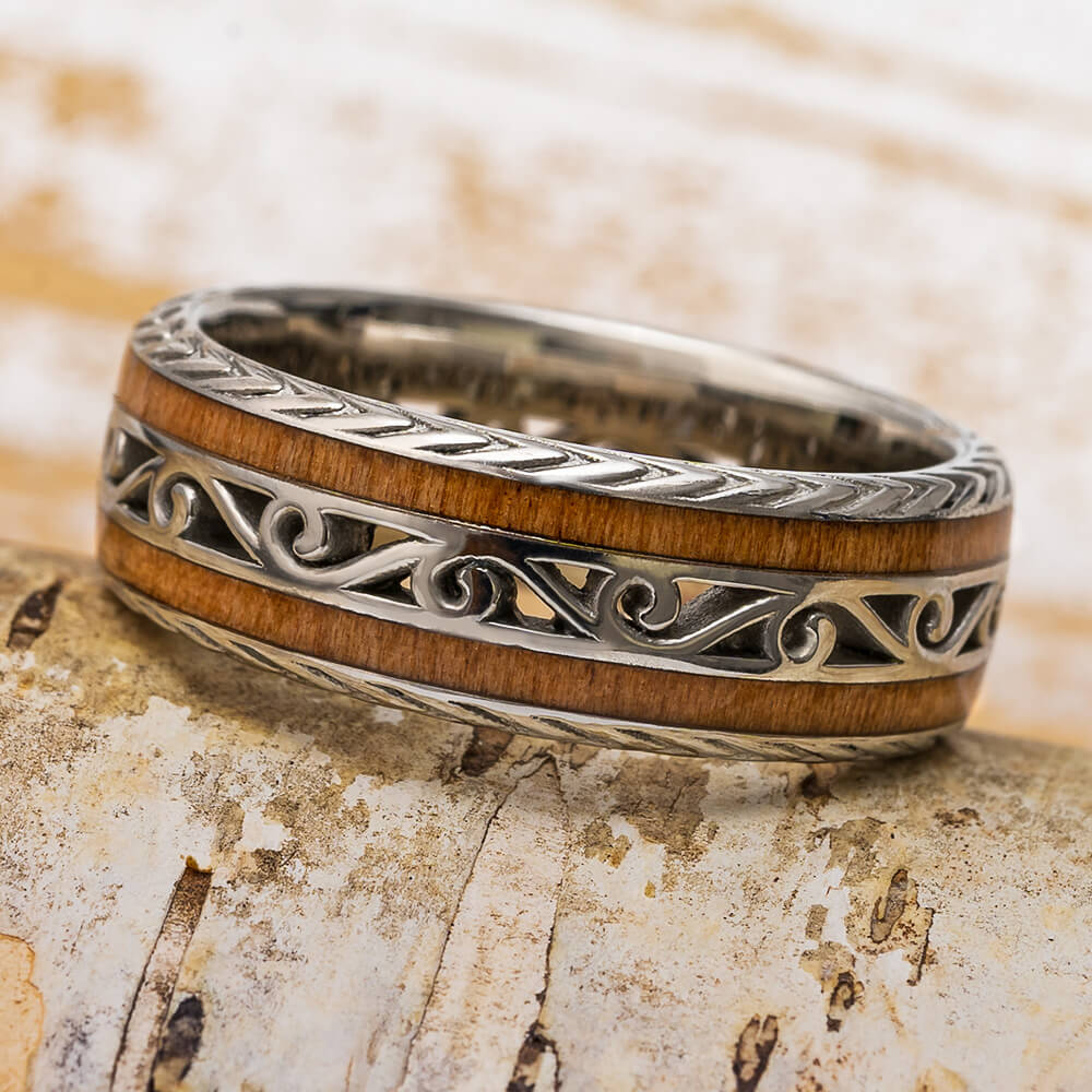 Cherry Wood Wedding Band