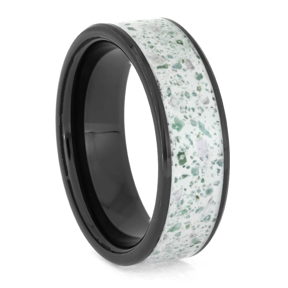 Crushed Gemstone Wedding Band, Size 11-RS11343 - Jewelry by Johan