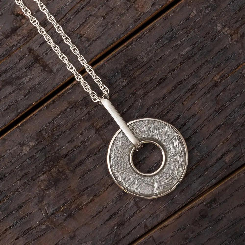 30" Authentic Meteorite Washer Necklace, In Stock-RSSB007 - Jewelry by Johan