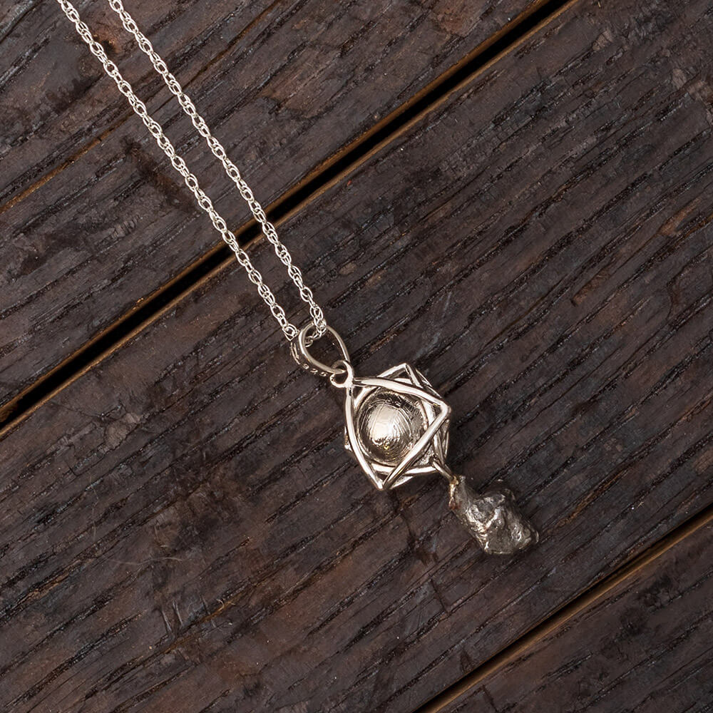 18" Muonionalusta And Campo del Cielo Meteorite Necklace, In Stock-RSSB010 - Jewelry by Johan