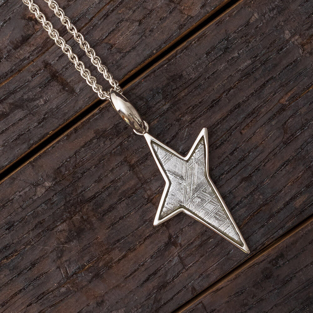 30" Star Necklace With Muonionalusta Meteorite, In Stock-RSSB158 - Jewelry by Johan