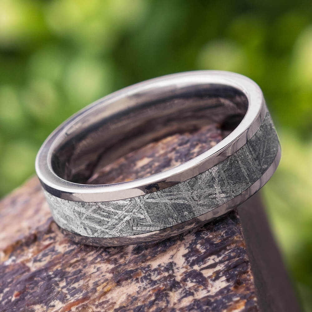 Gibeon Meteorite Ring for Man in Titanium, In Stock-SIG3013 - Jewelry by Johan