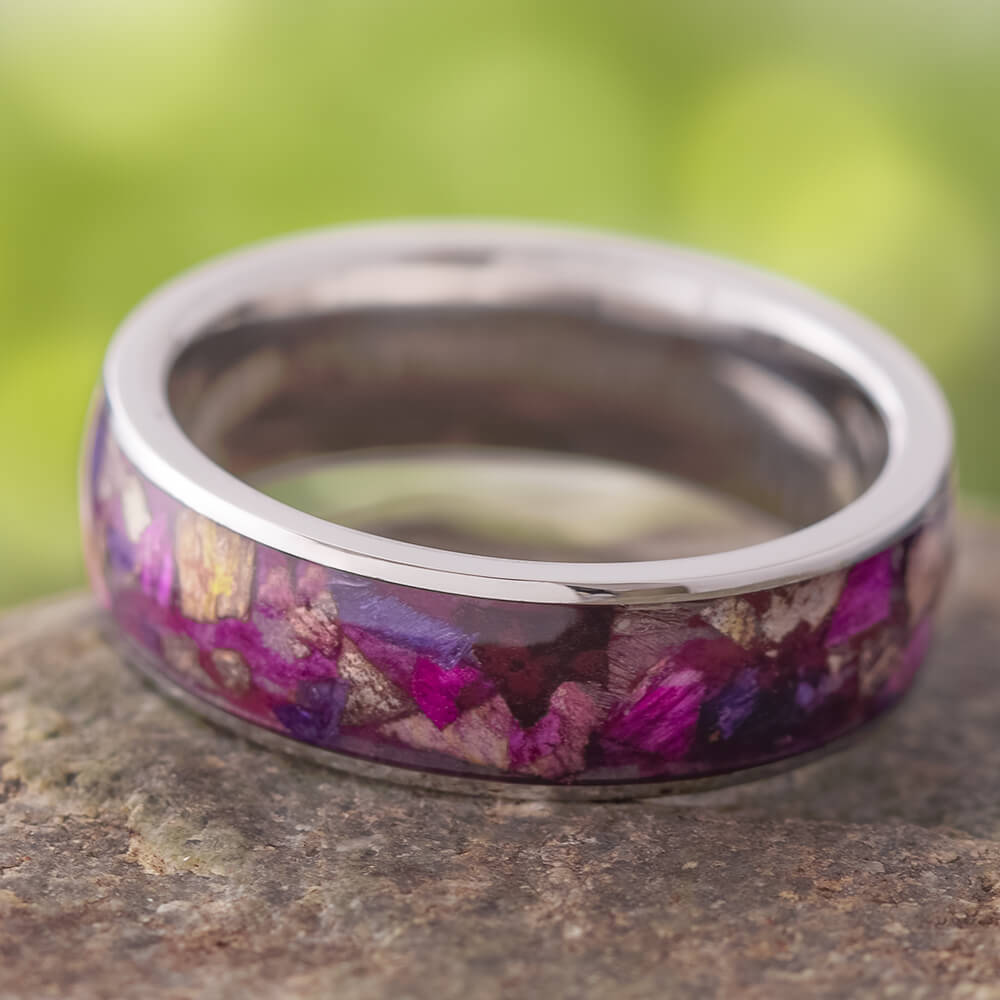 Flower Ring, Titanium Ring With Flower Petals-3218 - Jewelry by Johan