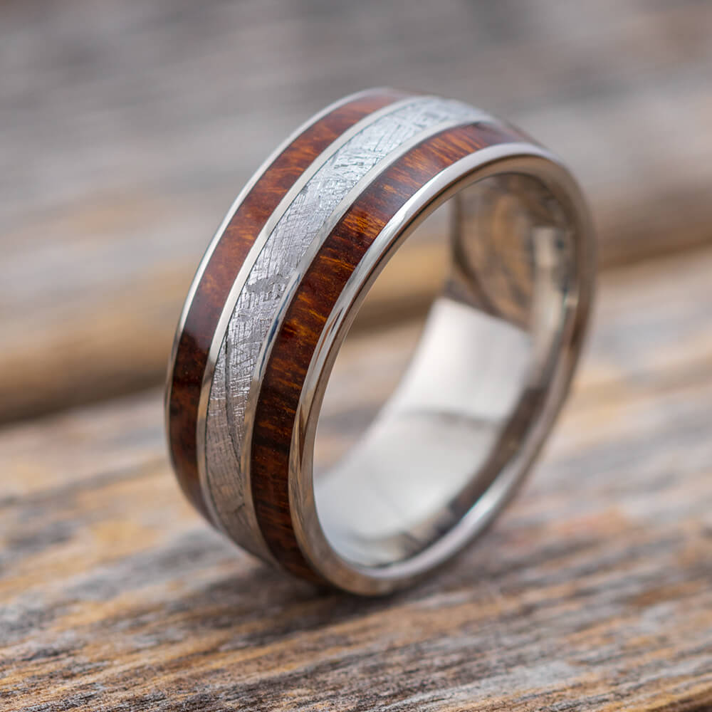 Ironwood and Meteorite Men's Wedding Band-4246 - Jewelry by Johan