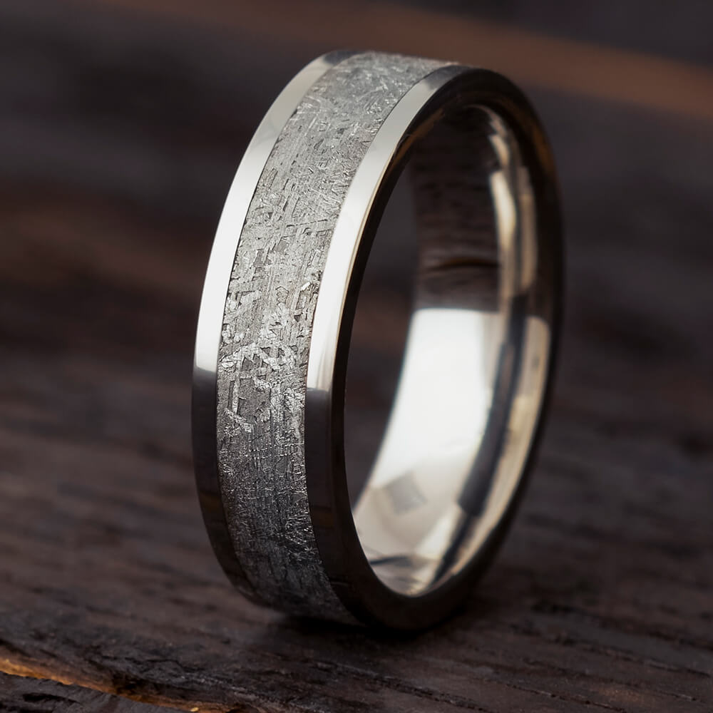 Gibeon Meteorite Ring for Man in Titanium, In Stock-SIG3013 - Jewelry by Johan