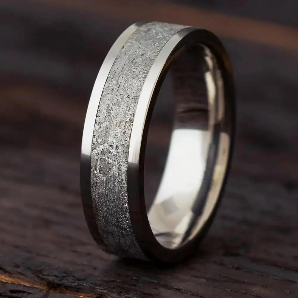 Gibeon Meteorite Ring in Titanium-1159 - Jewelry by Johan