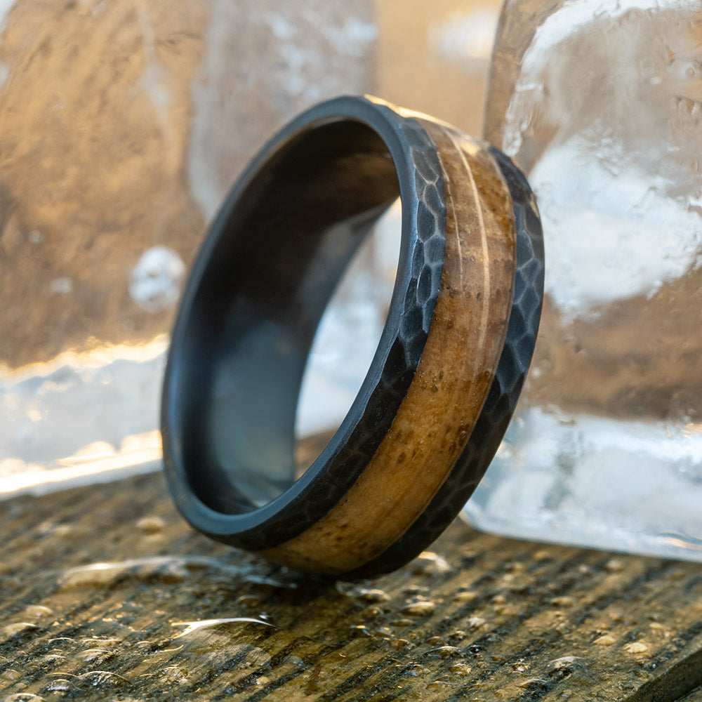 Men's Whiskey Barrel Oak Wood Wedding Band