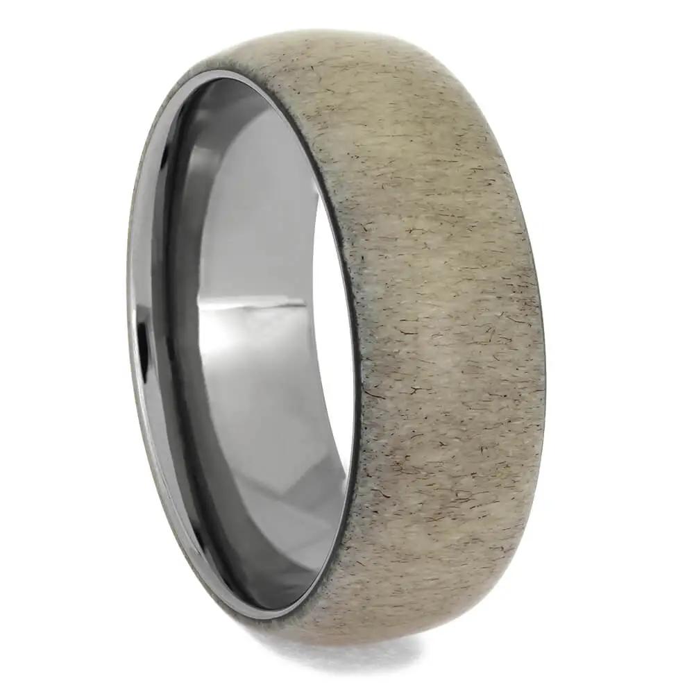 Antler Ring with Titanium Sleeve