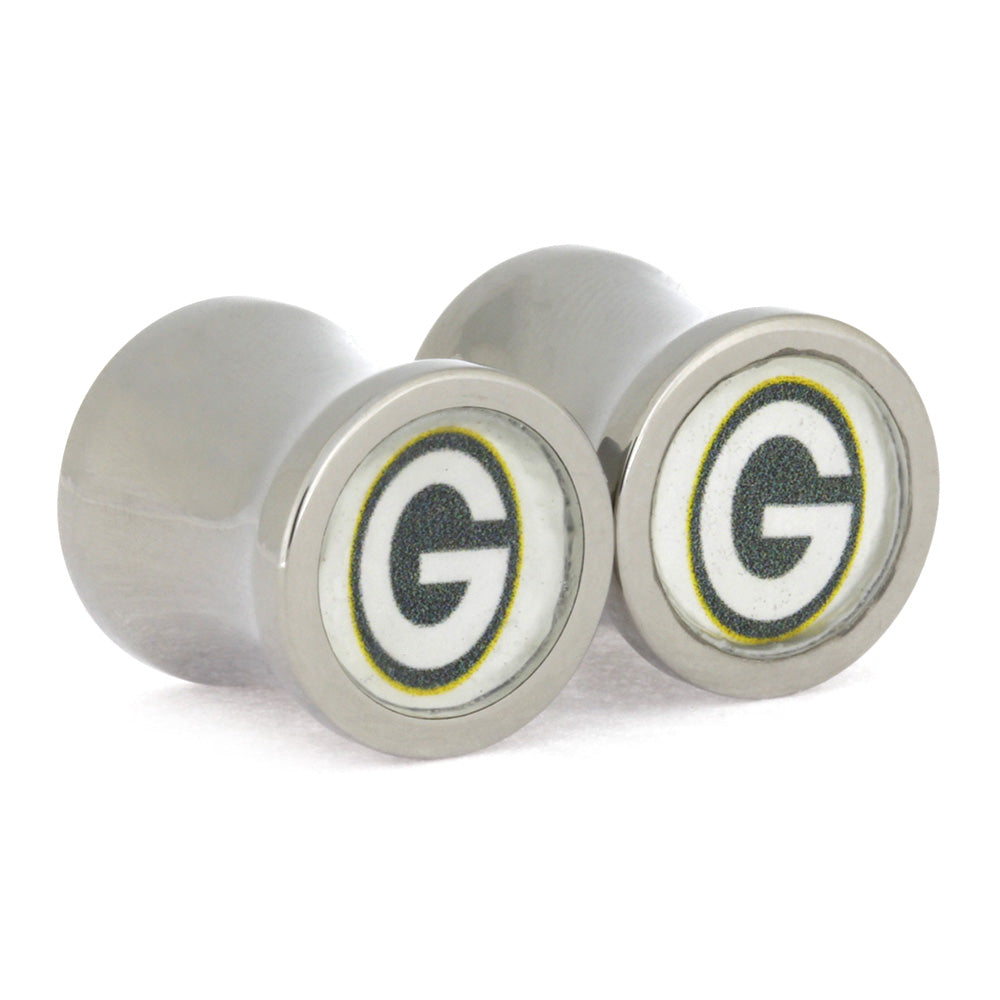 Green Bay Packers Ear Gauges, Titanium Ear Gauges, Saddle Plugs 12 mm-RS10578 - Jewelry by Johan