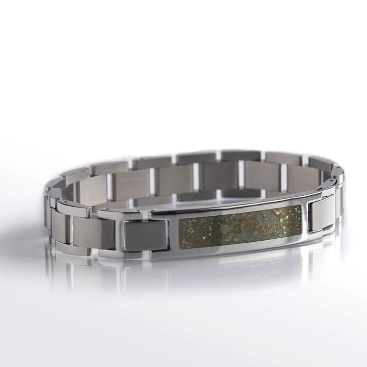 Chondrite Meteorite Inlay, Stainless Steel Interchangeable Bracelet-RS10666 - Jewelry by Johan