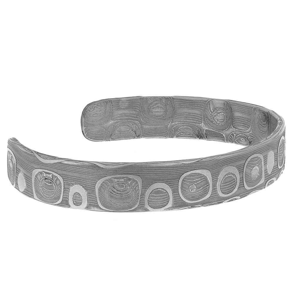Damascus Cuff Bracelet in Stainless Steel-RS10796 - Jewelry by Johan